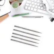 5PCS Metal Ballpoint Pen Twist to Open/Close Office Signing Pen, Black/Blue Ink