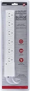 Socket 6 Way Outlet Surge Protector 1 Meter PowerBoard Lead PowerPoint Cord SAA Approved AU