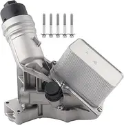 11428583895 Aluminium Engine Oil Cooler Filter Housing Assembly Compatible with 2016-2021 BMW 340i 440i 540d 540i 640i 740i M240i X3 X4 3.0L Replace# 11428511391