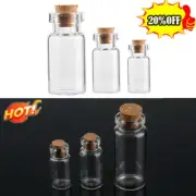 Small Glass Bottles with Cork Stopper Tiny Vials Containers Jars US