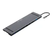 11 in 1 Type-C HUB Docking Station Adapter Heat Sink with USB 3.0 PD Charging 4K HD Display TF Camera Card Reader Slot 4K HDMI RJ45 - Aluminum