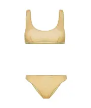 Oséree Lumière Lurex Sleeveless Bikini Set L,M Nude