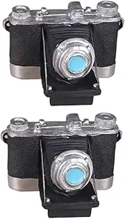 STOBAZA 2pcs Retro Bauble Process Fashioned Camera Accessories Photography Props Old Camera Prop Party Props Vintage Decor Photography Accessories Ornament Movie Dice Black Synthetic Resin