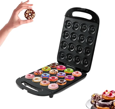 Mini Donut Maker Machine for Kid-Electric Non-Stick Surface Makes 16 Mini Doughn