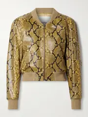 [Isabel Marant] Isabel Marant - Cerem Cropped Snake-effect Leather Jacket - Snake print - FR 34 FR 34 Animal print