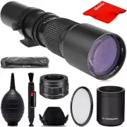 Opteka 500mm (2x- 1000mm) Telephoto Lens for Canon RF-Mount EOS R6 R5 R3 Ra RP R