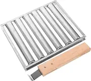 MOBUTOFU Stainless Steel Sausage Roller Rack Furnace End Holder Barbecue Rack Mini Outdoor Grill Outdoor Furnace Head Frame Sausage Roller for Grill Barbecue Roller Holder BBQ Roller Wooden