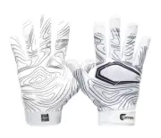 NEW- Cutters Game Day Football Gloves Sticky Grip White - Adult Small Medium S/M