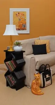 ⬛black SIDE shelf TABLE furniture LIVING ROOM dream house DIORAMA 1/6 for BARBIE