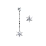 Fashion Asymmetrical Silver plating Stud Earrings with Snowflake Stud Earrings for Women Jewelry Brincos