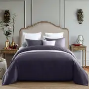 100% Bamboo Silk Feel Soft Doona Quilt Cover Set Charcoal Blue