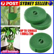 1-12 Roll Tie Tape Plant Ties Hook Loop Garden Supports Bamboo Cane Wrap Support