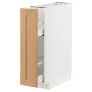 METOD / MAXIMERA base cabinet/pull-out int fittings, white/Vedhamn oak, 20x60x80 cm