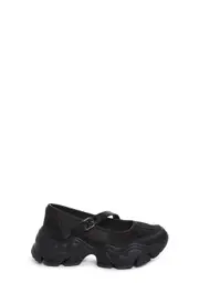 [Buffalo London] Binary Ballet Platform Mary Janes - Black