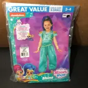 Shimmer & Shine: Shine Dress Up Costume w/ Jumpsuit Cuffs & Hairpiece, XS 3-4