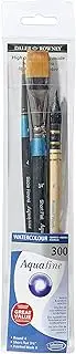 [Daler Rowney] Aquafine Watercolour and Gouache Brush Set with Short Handle, Soft Synthetic and Goat Hair, 3 Different Brushes, Ideal for Professionals