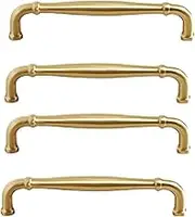 Door Knobs Indoor 4 Pack Wardrobe Door Pure Copper Handle Wardrobe Door Handle Brass Cabinet Door Handle Drawer Handle, 128mm