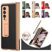 For Samsung Galaxy Z Fold 2 3 5G Phone Case Shockproof Hinged Full Cover w/ Pen