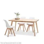 Bruno Dining Table + 4X Padded White Eames Chairs