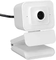 1080P HD Webcam with Microphone, USB Computer Camera 360° Rotation & Cover for Zoom Skype (White)