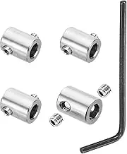 uxcell 4mm Hole Wire Rope Clips Set, 4 Set 304 Stainless Steel Double Holes Lock Cable Clamps Clip with M4 Hexagon Screws Spanner for Cable Fitting, Silver 8x10mm