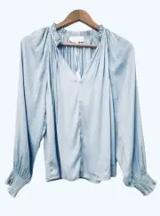 New Caballero Polka Dot Light Blue Miki Top Blouse Size Small