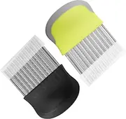 Nax Caki 2 Pcs Crinkle Cutter with Protective Cover, Veggie Crinkle Wavy Chopper Cutter 2 Pack (Green+Black)