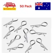 50pk RC Body Clips Bent Springy R Hobby Pins for All 1/14 - 1/16 Scale & Traxxas