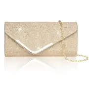 Clutch Purses for Women, Shiny Sequin Envelope Clutch Evening Bag Champagne