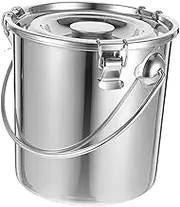 SHOWERORO Food Storage Container Heavy Duty Stainless Steel Bucket with Airtight Seal for Kitchen Grease Leak Rice Storage for Cooking and Food Transport