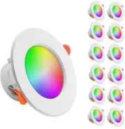 (12) Pack 4.5'' 800-lm Smart APP Slim Dimmable LED Recessed ceiling Light 2.5"