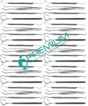 40 Pcs Dental Examination Mirror Explorer Scaler Tweezer Diagnostic Instruments