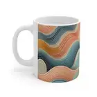 Ceramic Coffee Cup with abstract design, 11oz, 15oz