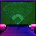 Baseball for Men Wall Art Poster Blacklight Tapestry UV Reactive Wall Hanging