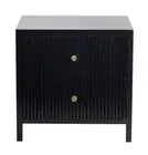 Frazer Black Bedside Table with 2 Drawers