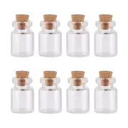20pcs 22x15mm Clear Mini Glass Jar Wishing Bottles Vials Decor Bead Containers