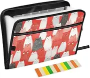 Accordion File Folders 13 Pockets A4 Letter Size with Zipper Closure for Document Storage Funny Himalayan Cats Red para guardar