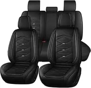 YuEany Car Seat Covers Universal Fit for VW Passat B5 B6 B7 B8 Polo Golf, Jetta Touareg Sharan Nappa Leather Protection Set