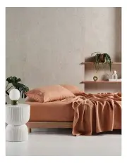 [Linen House] Nimes Sheet Set In Clay