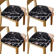 Chair Cover 4Pcs Printed Stretch Dining Chair Seat Covers Removable Seat Cushion Slipcovers Protector-Branches and Flowers
