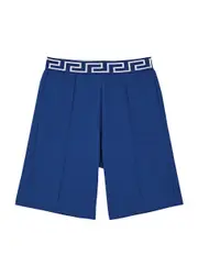 Versace Kids Greca Cotton Shorts (8-14 Years) - Blue - 08YR (8 Years) 08YR (8 years)