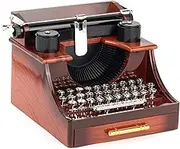 AUEAR, Vintage Typewriter Music Box with Drawer Clockwork for Home Office Decoration