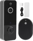 Smart Video Doorbell Camera 1080P HD Infrared Night2.4Ghz Wireless 2 Way, Black