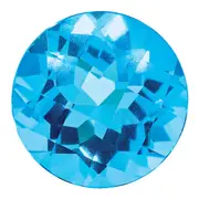 Gemstone Swiss Blue Topaz Aa Quality 8mm Round Checkerboard