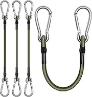 Bungee Cords with Carabiner Hooks 12 inch Heavy Duty Outdoor Camping Accessories Rope Elastic for Luggage Cargo Camping RV Hand Carts Oilcloth Binding 4 pcs