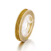 1 Roll 0.6mm Goldenrod Braided Non-Elastic Beading Metallic Cord Wire about 10m