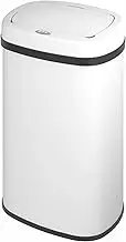 AUSADOM Motion Sensor Rubbish Bin 50L Stainless Steel Automatic Kitchen Waste Trash Can Touchless with Lid Smart Garbage Bins Touch Free for Bedroom,Bathroom White