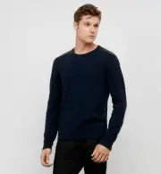 $69.50 Kenneth Cole Reaction Men's Faux Leather Trim Sweate Cotton Indigo XXL