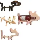 Wooden Pig Shape Wine Rack 3D Wine Shelf Creative Wine Holder Stand Kitchen