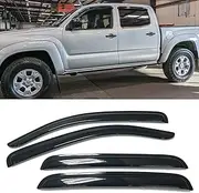 Set of 4Pcs Smoke Window Sun Rain Visor Vent Guard Deflector Shade Fit for 2005-2012 Toyota Tacoma Double/Crew Cab